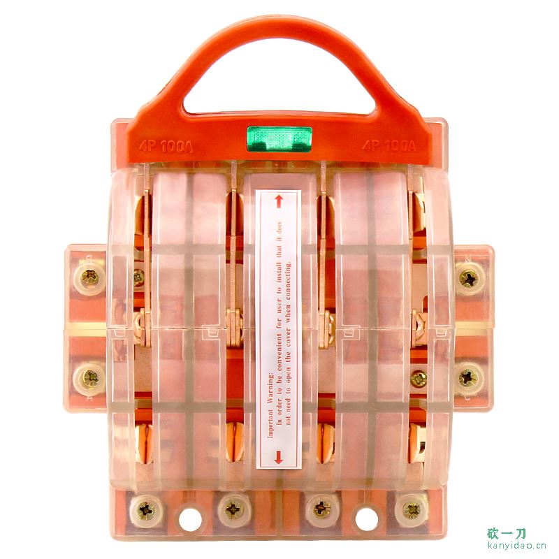 双投闸刀开关，4P带指示灯，透明盖刀开关